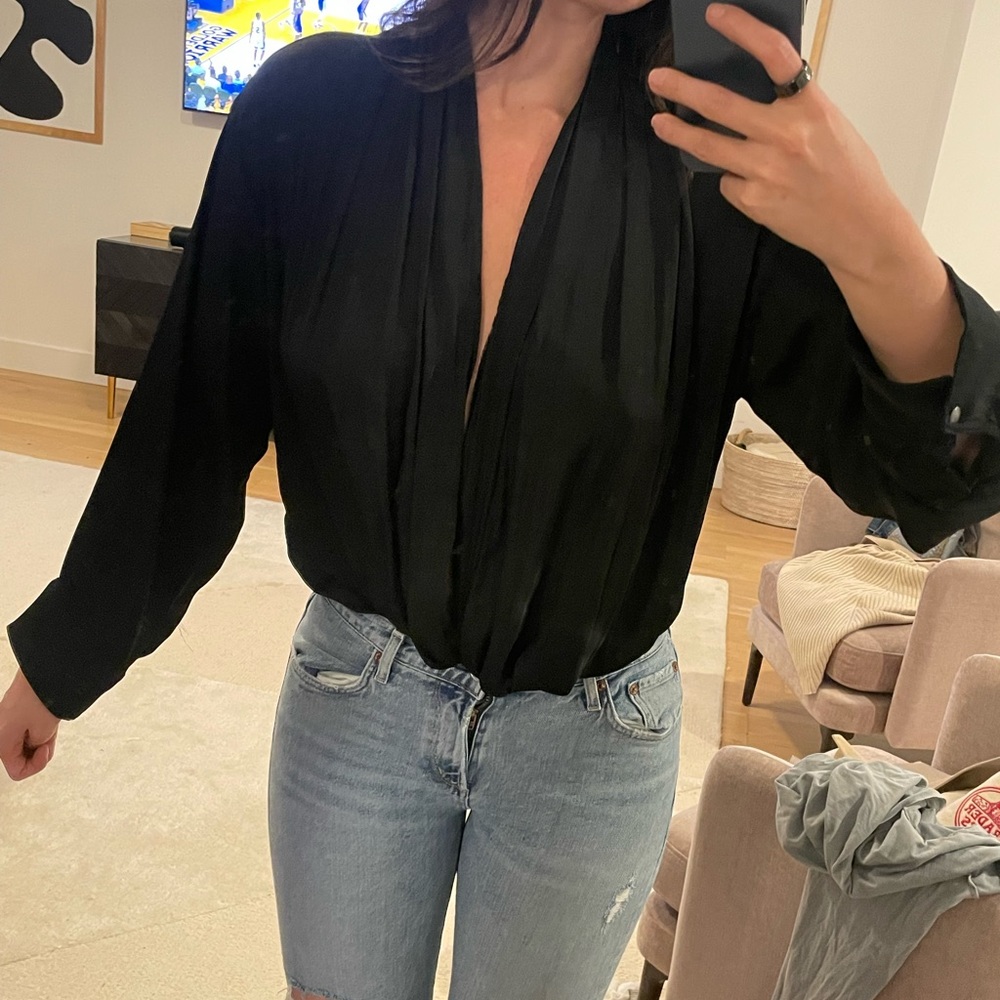 Free people silk top bodysuit